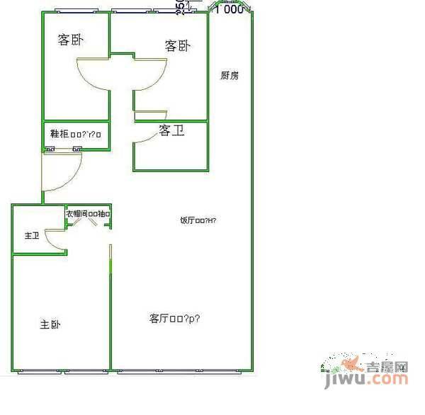 玉廊东园3室2厅2卫178㎡户型图