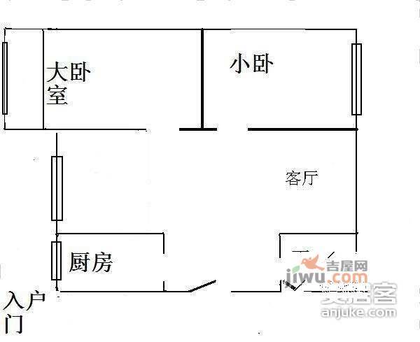 富成大厦2室1厅1卫84㎡户型图