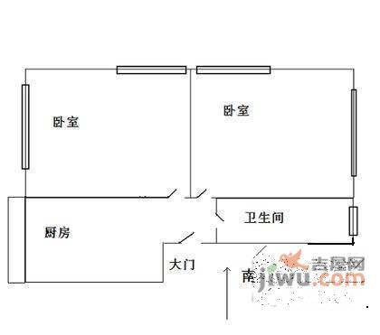 百万庄辰区2室1厅1卫户型图