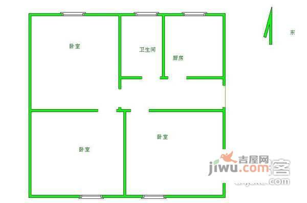 黄瓜园3室1厅1卫户型图