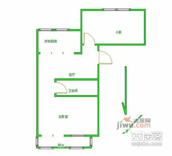 南露园2室1厅1卫78㎡户型图