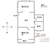 太平湖小区2室1厅1卫72㎡户型图