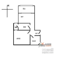 太平湖小区1室1厅1卫46㎡户型图