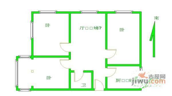 六铺炕3室2厅1卫户型图