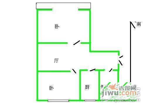 南沙沟小区2室1厅1卫62㎡户型图