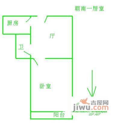 南礼士路三条北里1室1厅1卫40㎡户型图