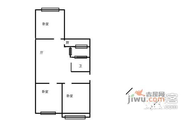 南礼士路三条北里3室1厅1卫83㎡户型图