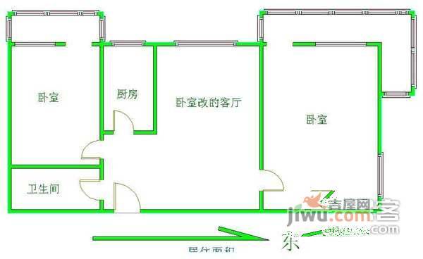 木樨地北里3室1厅1卫132㎡户型图