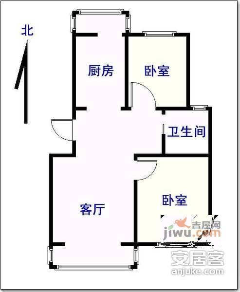 潞潮佳苑2室1厅1卫128㎡户型图