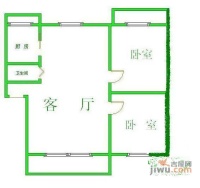 双阳西区2室1厅1卫93㎡户型图