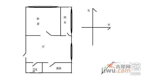 新起点嘉园1室1厅1卫980㎡户型图