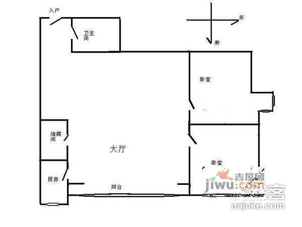 新起点嘉园2室1厅1卫122㎡户型图