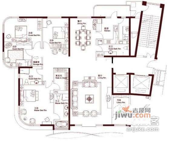 新起点嘉园3室2厅2卫185㎡户型图