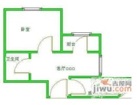 中国纺织部大院1室1厅1卫40㎡户型图