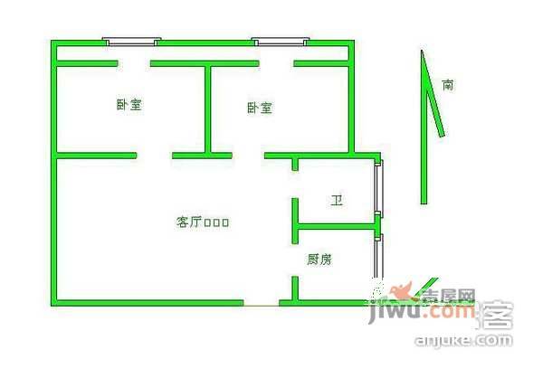 希格玛公寓2室1厅1卫93㎡户型图