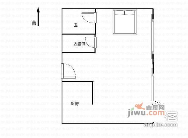 数码银座1室1厅1卫87㎡户型图