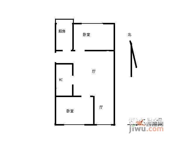 育仁里小区2室1厅1卫73㎡户型图