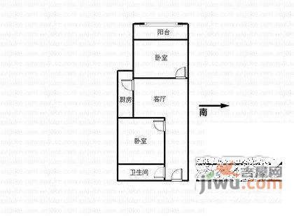 天龙华鹤公寓2室1厅1卫128㎡户型图