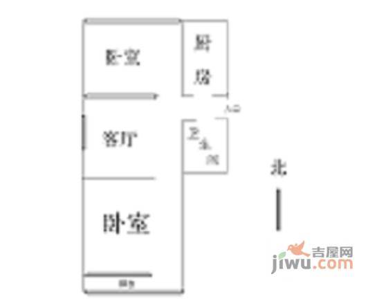 万柳园2室1厅1卫58㎡户型图