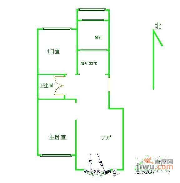 草桥欣园三区2室1厅1卫84㎡户型图