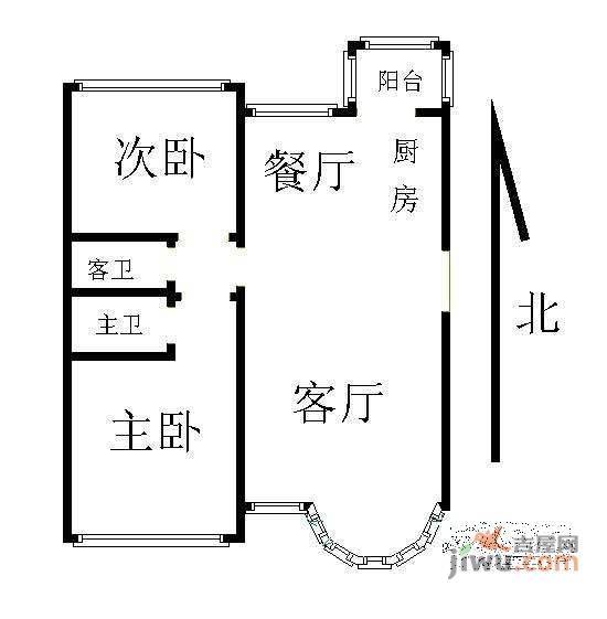 草桥欣园三区2室2厅2卫96㎡户型图