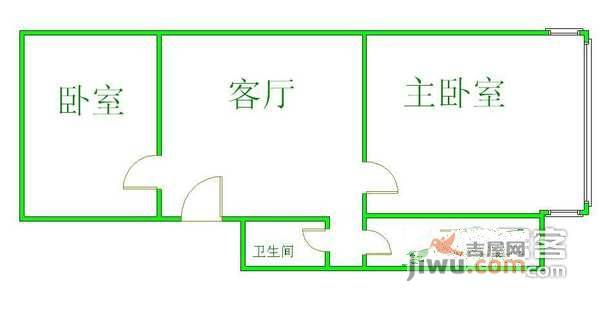 建欣苑三里北区2室1厅1卫88㎡户型图