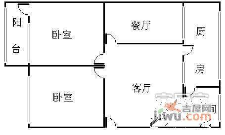 建欣苑三里北区2室1厅1卫88㎡户型图