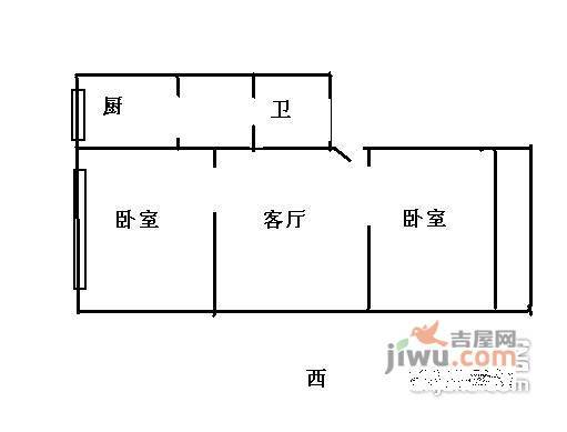 横一条小区2室1厅1卫89㎡户型图