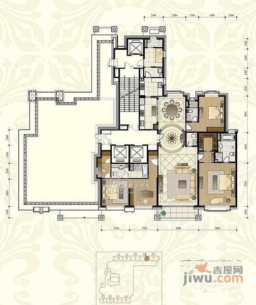 万达大湖公馆3室2厅3卫323㎡户型图