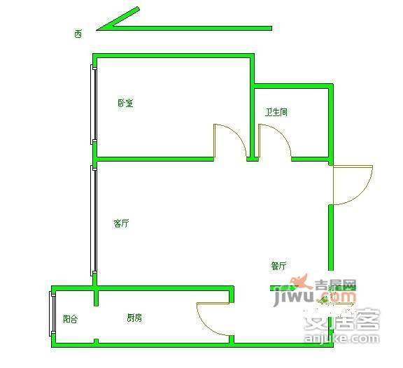 康堡财富堡座1室1厅1卫98㎡户型图