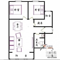 紫南家园2室1厅1卫122㎡户型图