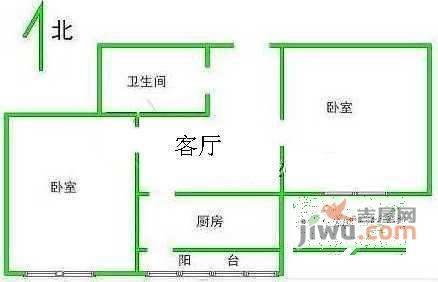 垡头西里二区2室1厅1卫58㎡户型图