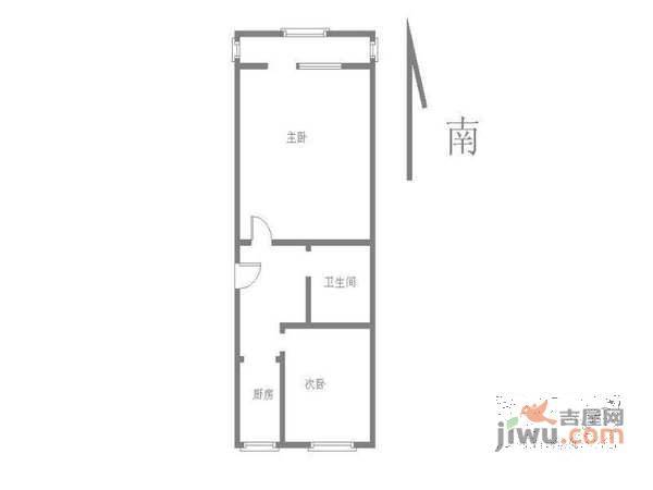 垡头西里二区2室1厅1卫58㎡户型图