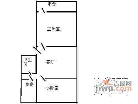 安华里社区2室1厅1卫64㎡户型图