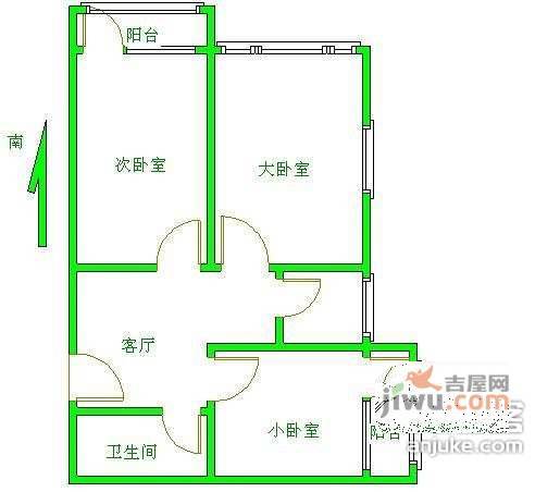 安华里社区3室1厅1卫76㎡户型图