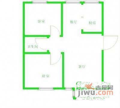 慧谷金色家园2室1厅1卫104㎡户型图