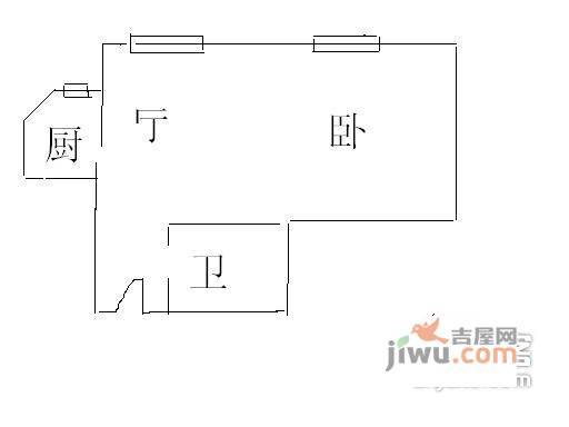 慧谷金色家园1室1厅1卫51㎡户型图