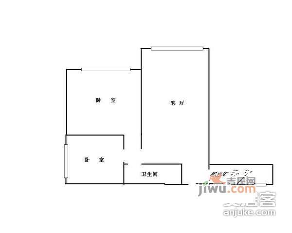 北京香颂2室1厅1卫104㎡户型图