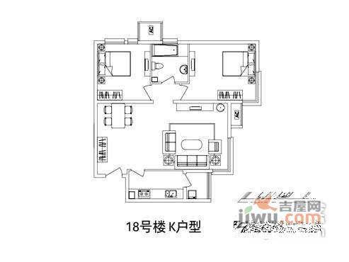 北京香颂2室2厅2卫126㎡户型图