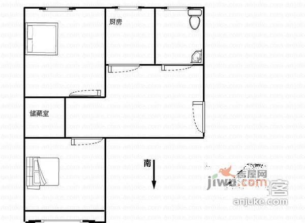 北环里小区2室1厅1卫108㎡户型图