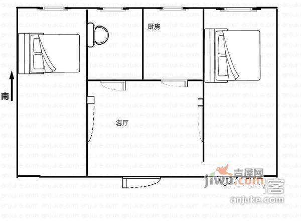 北环里小区2室1厅1卫108㎡户型图