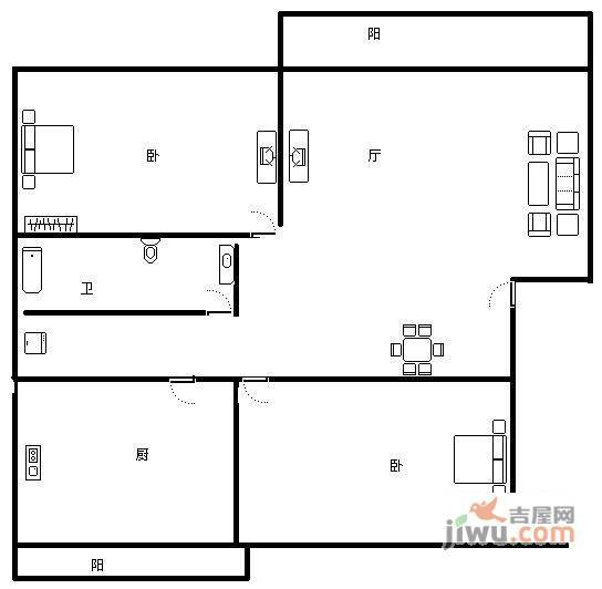 海德堡花园3室2厅2卫185㎡户型图