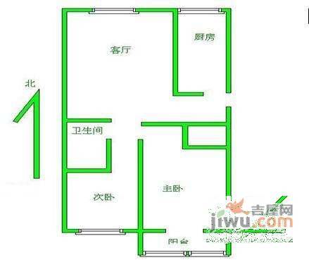 蓝天园小区2室1厅1卫94㎡户型图