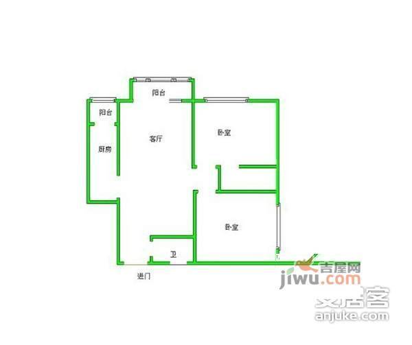 香炉营头条33号院2室1厅1卫户型图