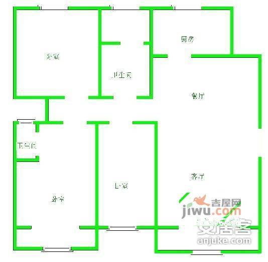 荣宁园3室2厅2卫148㎡户型图