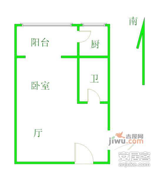 青春无限1室1厅1卫70㎡户型图