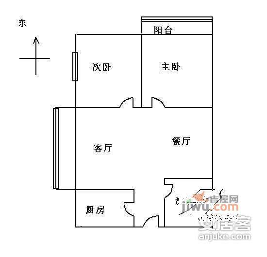 青春无限2室2厅1卫户型图