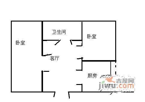 百万庄午区2室1厅1卫79㎡户型图