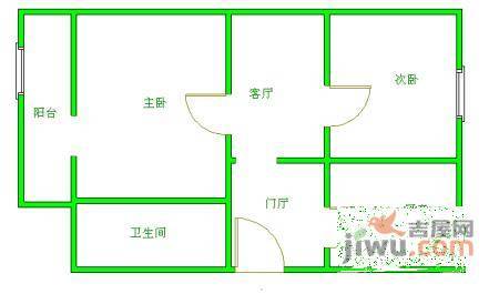 百万庄午区2室1厅1卫79㎡户型图