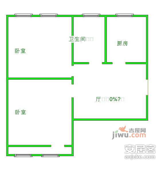 万明园小区2室1厅1卫88㎡户型图